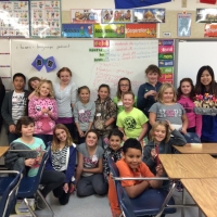 Teacher Molly Wu and her Dough Art Class Students at Landing Trail Intermediate School in Athabasca